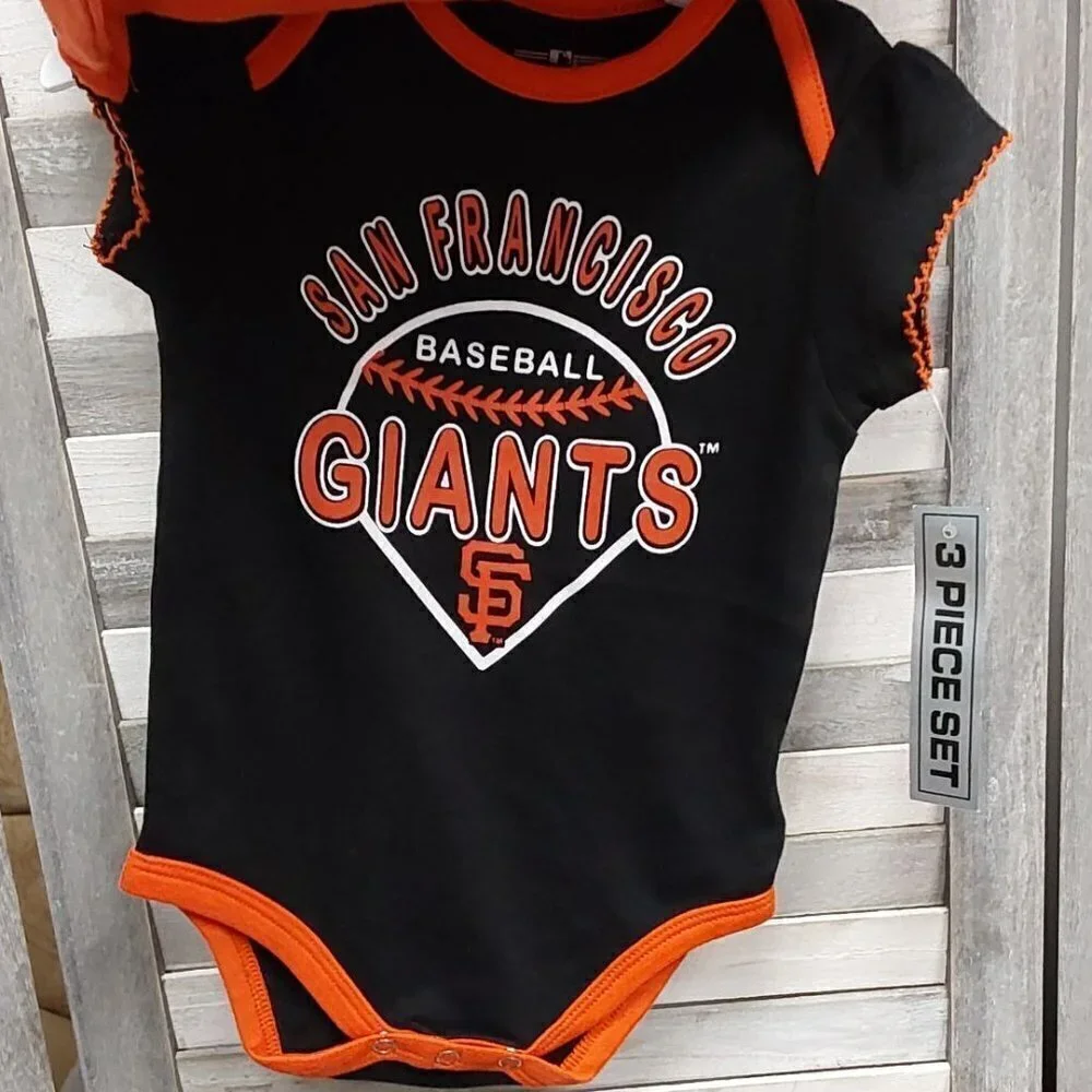 MLB San Francisco Giants Infant Girls’ 3‑Pack Bodysuits | 6–9 Months